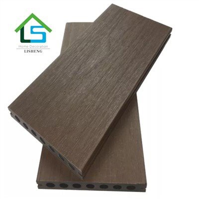 WPC جامد عرشه چوب کف پوش بافت